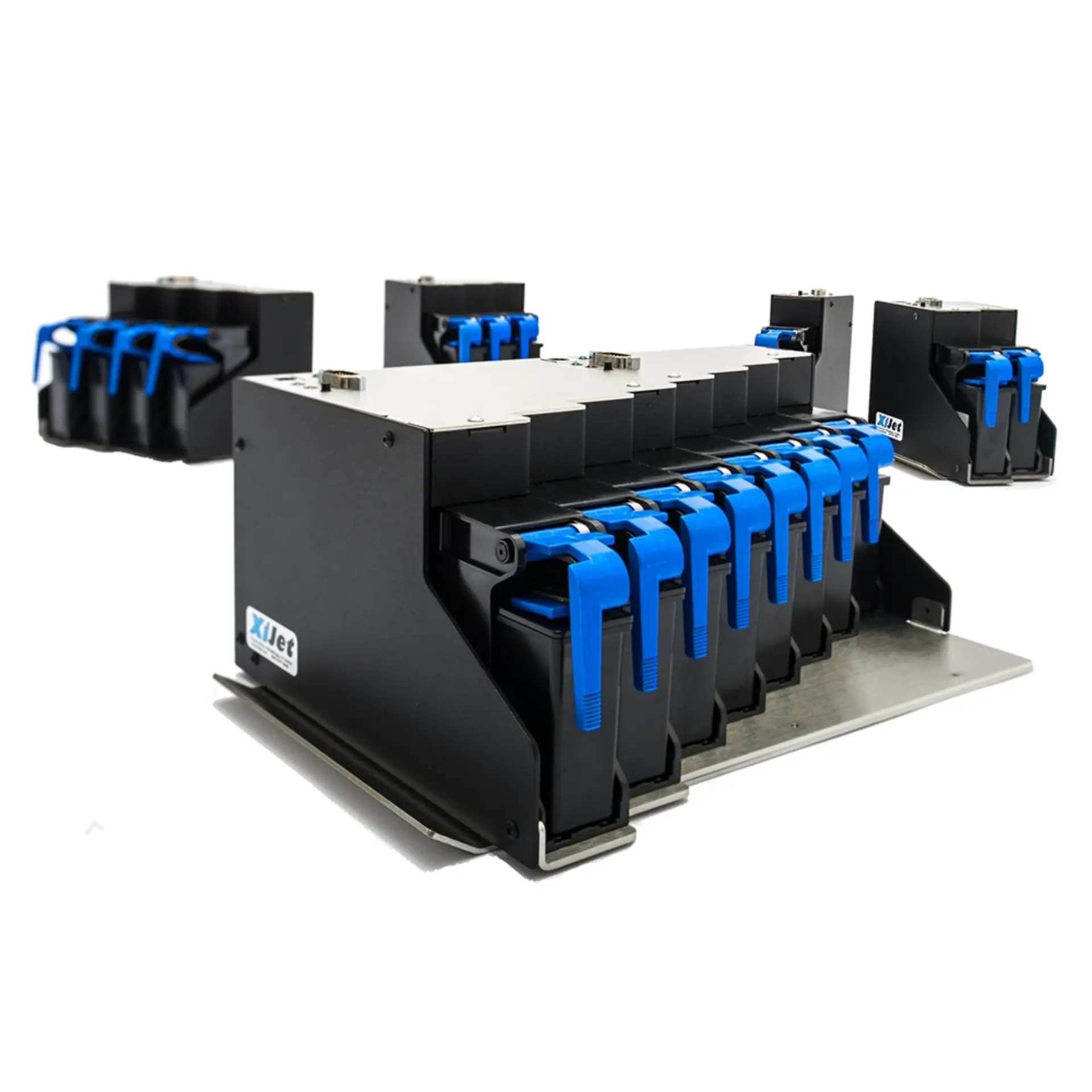 xiJet thermal inkjet print system mounted over a mailpiece transport deck