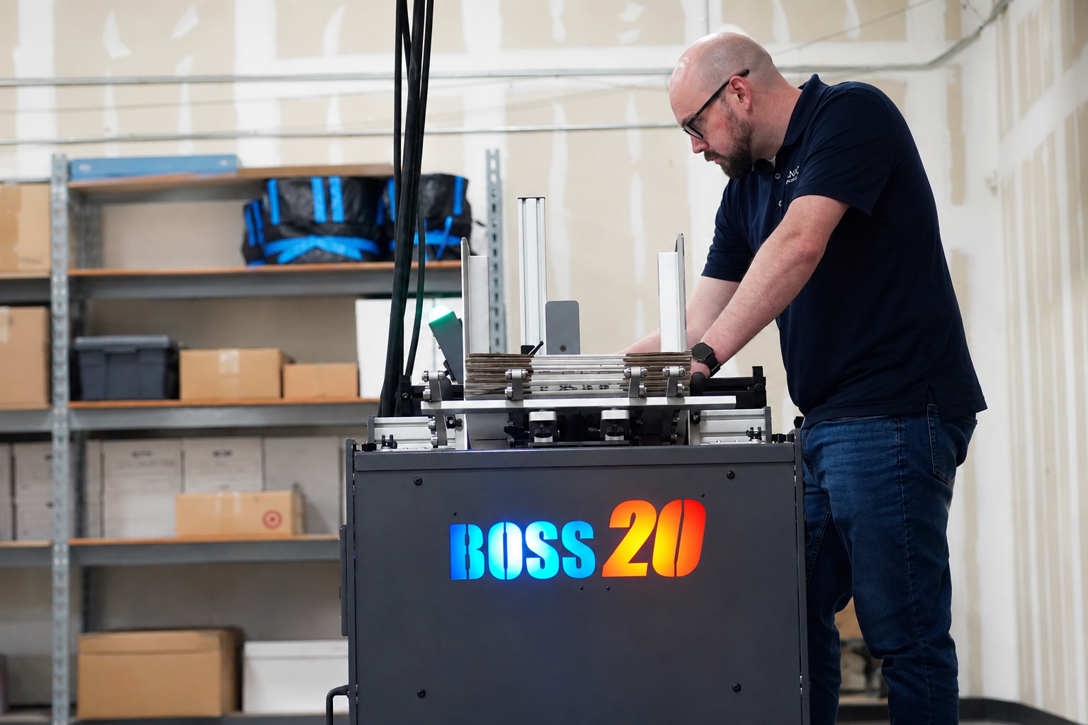 ATP technician reviewing the control panel of a packaging line during a service visit