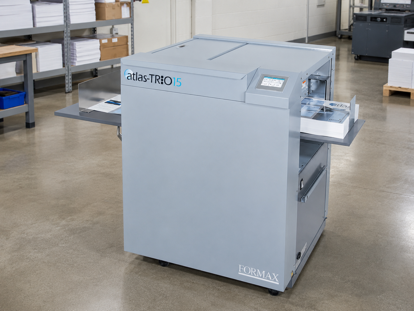 Slitting and rewinding equipment processing printed material
