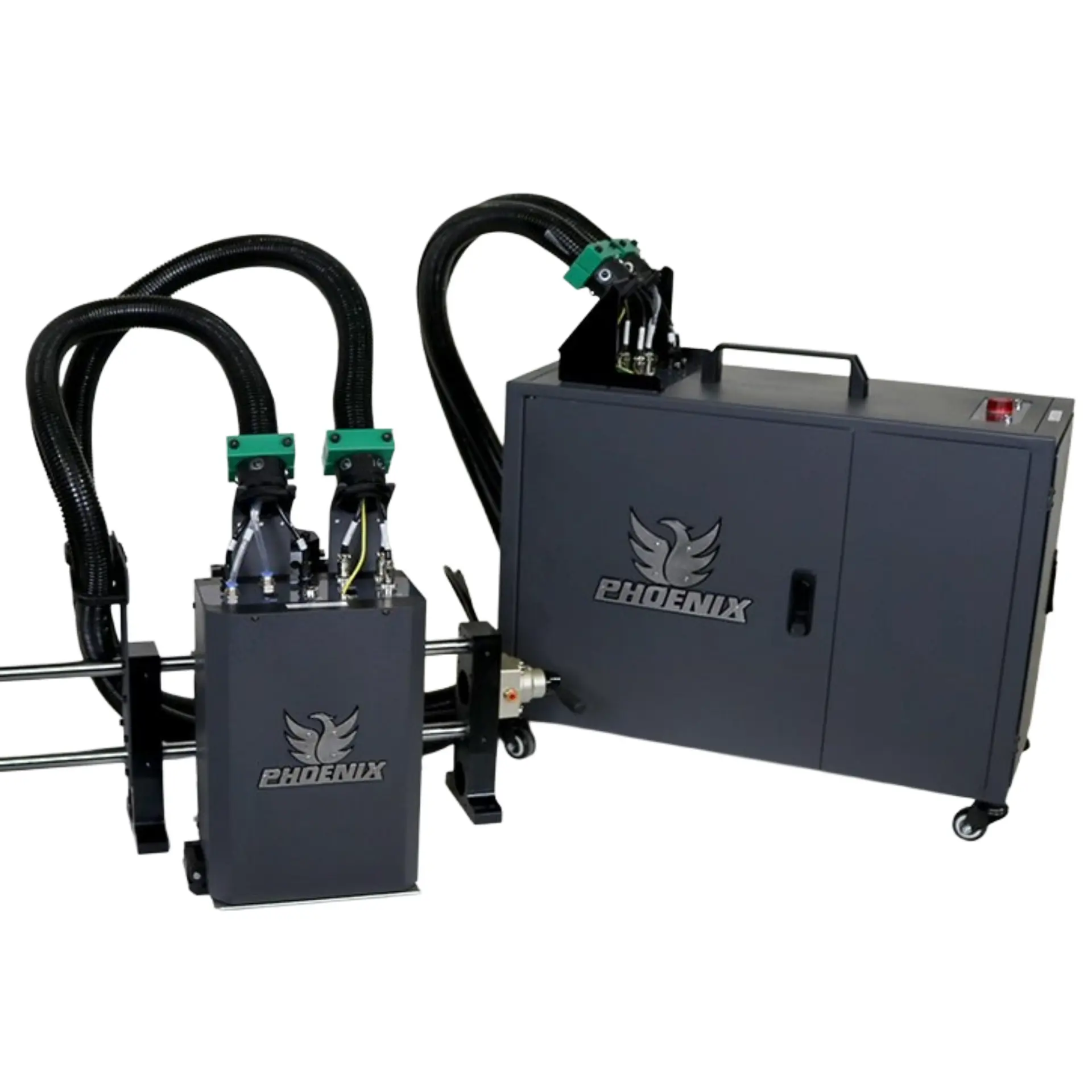 Kirk-Rudy Phoenix variable data inkjet system with dual printhead carriage and control cabinet