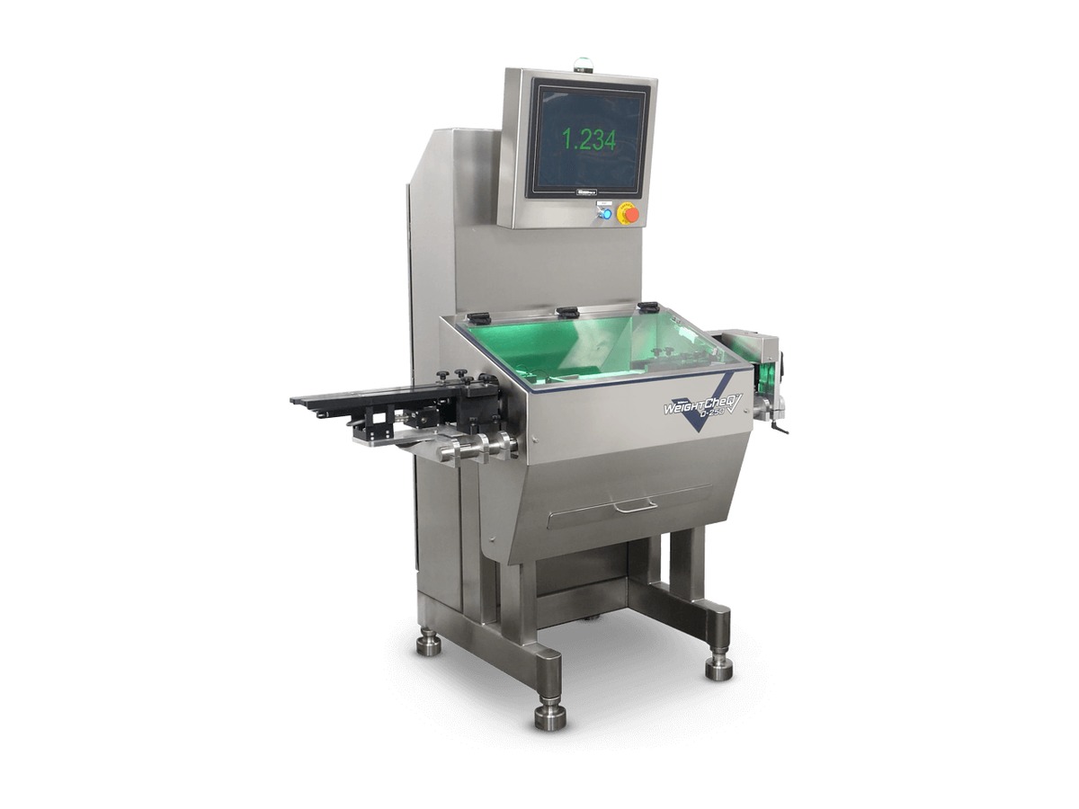 Stainless steel inline checkweigher with digital readout