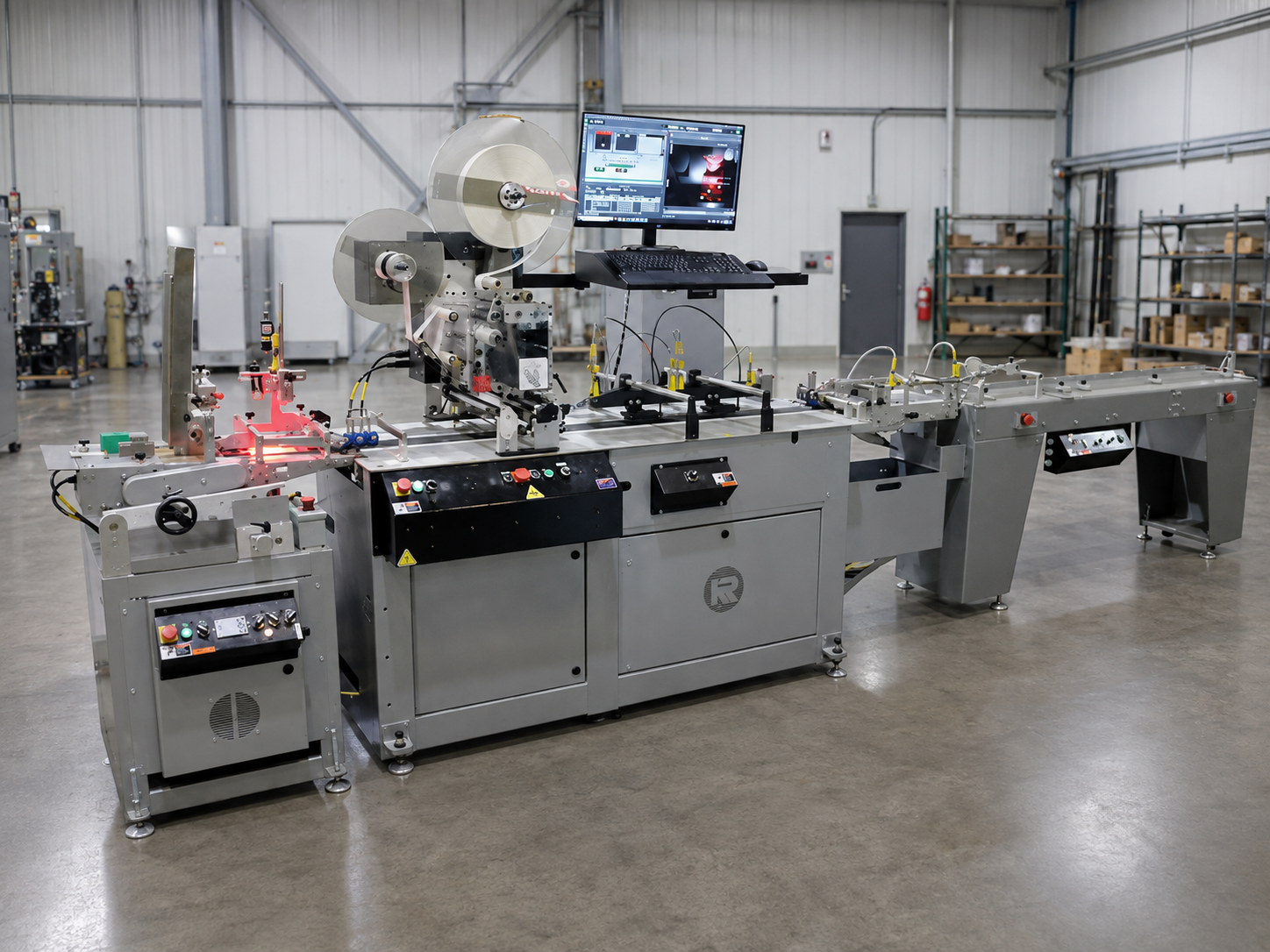 Kirk-Rudy RFID labeling and encoding system with verification station and monitor