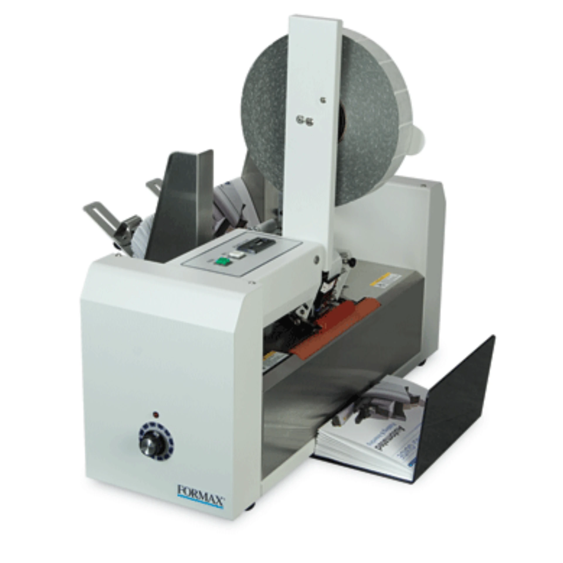 Formax FD 262 single-head mail tabbing machine with bottom feeder and tab roll